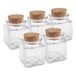 Merkloos / Sans marque Mini glazen flesjes - 70x - vierkant - 4 x 4 x 6 cm - met kurk dop - hobby/DIY
