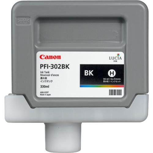 Canon PFI-302BK - Zwart - Inktcartridge - 330 ml