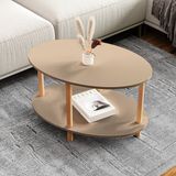 en.casa Salontafel Højreby ovaal cappuccino 70x44x43 cm