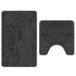 VidaXL Set de tapis de bain antidérapants 2 pièces gris foncé 50 x 50 cm PP