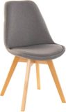 DKD Home Decor Stoel Schuim Grijs Bruin Beukenhout 48 x 56 x 83 cm
