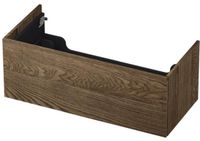 INK Onderkast 1 Lade Push 2 Open Massief Eiken Charcoal 100x45x37.6cm