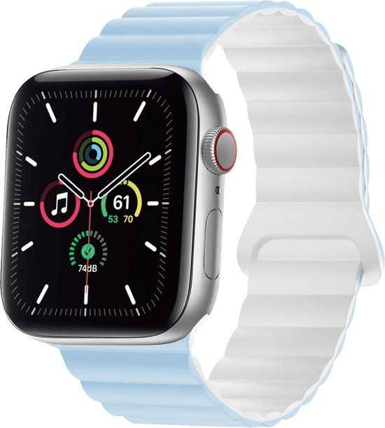 iMoshion Siliconen Magnetische Bandje Apple Watch 38/40/41mm - Blauw/Wit