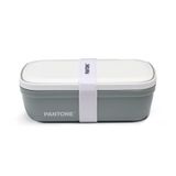 Pantone™ Lunchbox, bento-stijl, met scheidingswand, ideaal voor kantoor of school, 12 x 7 x 20,7 cm, grijs