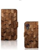 B2Ctelecom Book Style Case voor Samsung Galaxy Xcover 5 - Hout / Geometrisch patroon