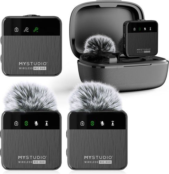 Easypix MyStudio® Wireless Mic Duo - Studiomicrofoon - Spraak, Studio, Live - Kabelgebonden