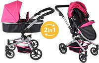 Bandits & Angels Black Angel 2in1 Poppenwagen - Zwart/Roze - 2 Jaar