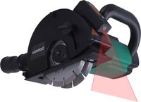 VONROC Muurfrees | Sleuvenfrees met laser – 1700W – 150mm – Incl. 6 diamantschijven, stofzuig adapter en opbergtas