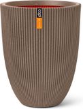 Capi Europe Vaas elegant laag Groove NL - 34x46 cm - Warm taupe