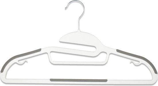 Addis Anti-slip Kledinghangers - 20 stuks - Wit - Rubber