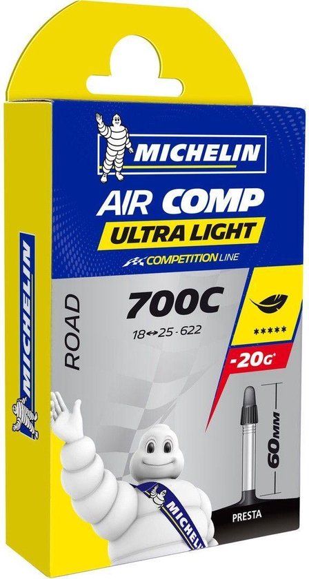 Michelin Aircomp 28 inch binnenband - SV 60mm - Zwart