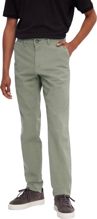 SELECTED HOMME SLHSLIM-NEW MILES Chino Broek - Slim Fit - Heren - Groen - Maat W32/L32