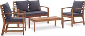 Maison Exclusive - Salon de jardin avec coussins, 4 pièces, bois d'acacia massif