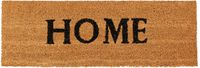 Relaxdays deurmat smal HOME, kokos & pvc, rechthoekig, antislip schoonloopmat, HBD: ca. 1,5x75x25 cm, natuur
