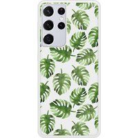 Samsung Galaxy S21 Feuilles de monstera Verstevigd hoesje met sublimatie bedrukking