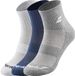Babolat Chaussettes Quart 3 Paires Lot Blanc/Bleu/Gris