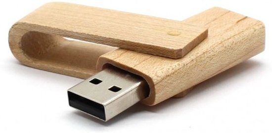 Allesmakkelijk.nl Uitklap hout usb stick 32gb