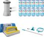 WAYS - Kit d'entretien de piscine & Pompe de filtration 2271 l/h & 12 filtres type A & Brosse de nettoyage WAYS