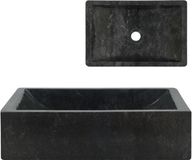 vidaXL Gootsteen 45x30x12 cm marmer hoogglans zwart