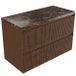 Saniclass Badkamermeubelset - 100x45x63cm - Noche natuurstenen topblad dark emperador - 1 kraangat - 2 lades - mat walnut pure (hout) SW1420806/SW1242390