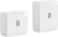 vidaXL - Set de 2 - Armoire de salle de bain - HOORN - Blanc brillant - Bois traité
