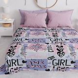 PETTI Artigiani Italiani Bankovertrek van microvezel, 260 x 270 cm, motief Girl Cool