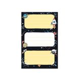 Herlitz 50034321 Zelfklevende Boeketiketten, Motief: Space, 3 Vellen à 3 Stuks