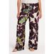 YOEK pantalon large jambe taille haute rouge foncé