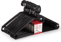 Merkloos PlasticForte Kledinghangers - 30 stuks - Zwart - Kunststof - 40,5 cm