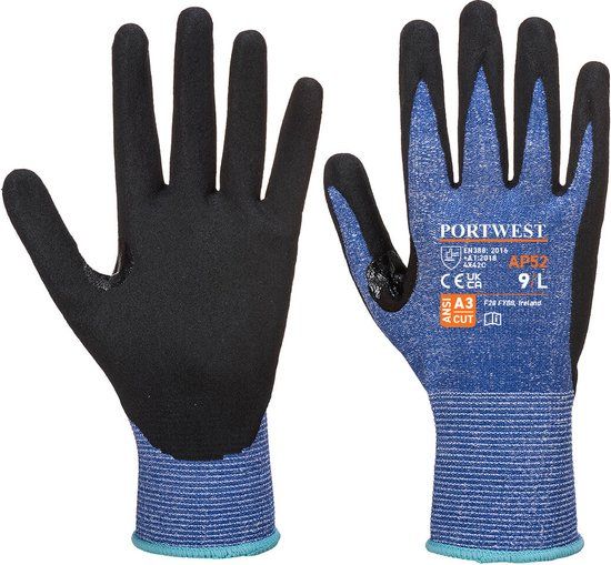 Portwest Dexti Cut Ultra Handschoen - Blauw/zwart - XXL