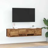 Maison Exclusive - Meuble TV, 2 pièces. Aspect bois vieilli, dimensions 60x31x25,5 cm. Fabriqué en panneau de fibres de bois