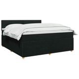 vidaXL Boxspringbed met matras met hoofdeinde Zwart 180 x 200 cm Stof