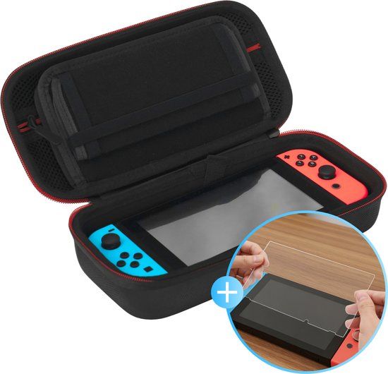 2BEFUN 2BEFUN® Case geschikt voor Nintendo Switch inclusief screenprotector - Zwart