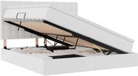 vidaXL Opbergbed met LED en opslag, Zuiver Wit, 180 x 200 cm, Kunstleer