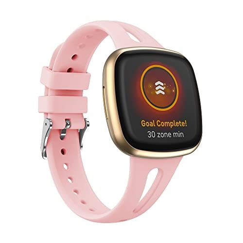By Qubix Qubix - Sportbandje druppel design - Small - Roze - compatibel met Fitbit Versa 3 & 4 / Sense 1 & 2