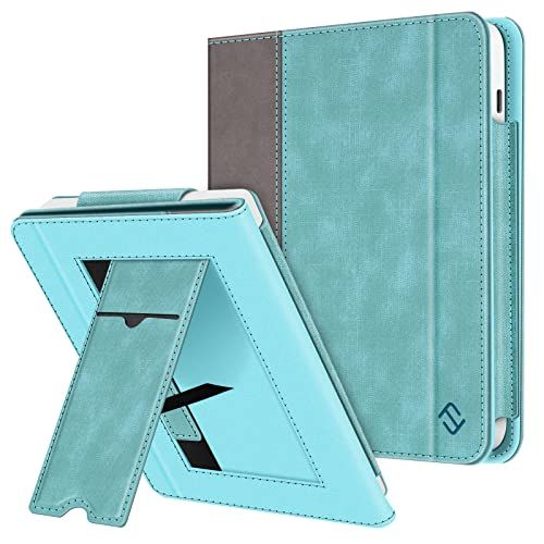 Fintie Hoes compatibel met Tolino Vision 6 / Kobo Libra 2 - jeanslook turkoois