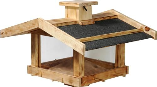 dobar® Vogelvoederhuisje - Staand - Massief Hout - 47x45x32cm
