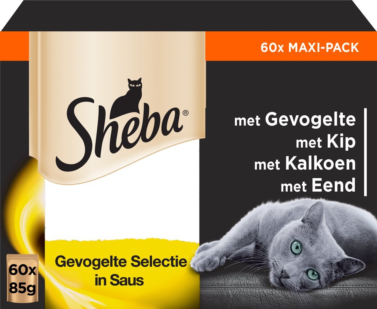 Sheba Pouch in saus Gevogelte - Kat - Kattenvoer - 60 x 85 g