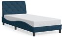 vidaXL Lit avec matelas velours bleu 90x190 cm