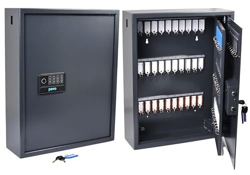 Pavo – Sleutelkast met magneetsluiting voor 100 sleutels, hoge beveiliging - donkergrijs