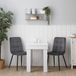 Homestyle4u Coin repas - 90x60 cm - avec 2 chaises - Table à manger blanc - et chaises rembourrées - Gris