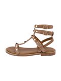 Les Tropeziennes Corika leren sandalen voor dames, plat, beige, maat 36