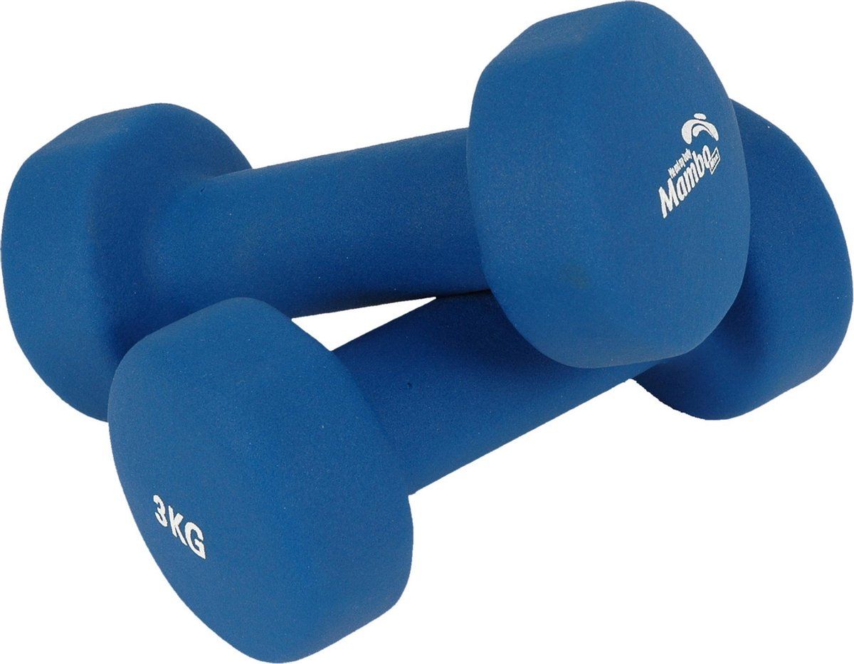 Mambo Max Mambo Dumbbells Neopreen gecoat 3 kg blauw/paar