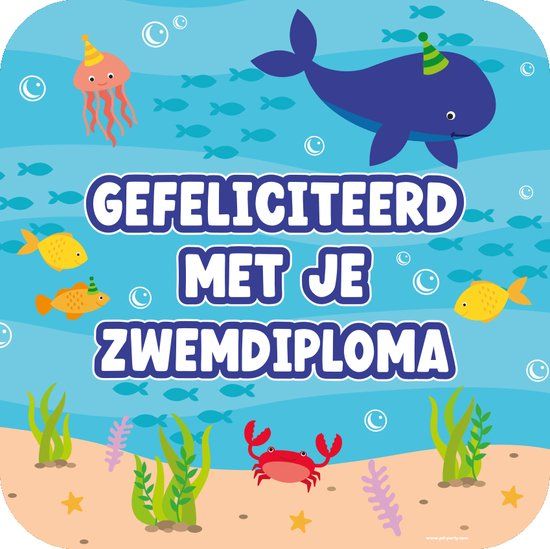 Top1Toys Paper Dreams Huldeschild Gefeliciteerd Zwemdiploma