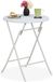 Merkloos Tuintafel - 75 x 60 cm - Inklapbaar - Rond - Klaptafel - Kunststof - Staal - Wit