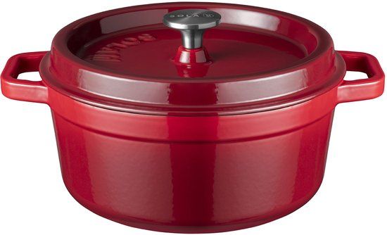 Sola Gietijzeren Braadpan - Ø 28 cm - Rood