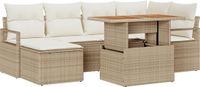 vidaXL Tuinbank Set Beige Polyrattan