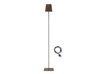 BEPER P201UTP405 In hoogte verstelbare staande lamp XL, 2,5W bureaulamp, oplaadbare lamp met USB-kabel type-C, 3 kappen, Corten