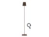 BEPER P201UTP405 In hoogte verstelbare staande lamp XL, 2,5W bureaulamp, oplaadbare lamp met USB-kabel type-C, 3 kappen, Corten