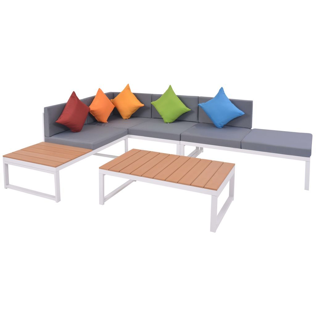 vidaXL Loungeset hoek aluminium HKC 19-delig